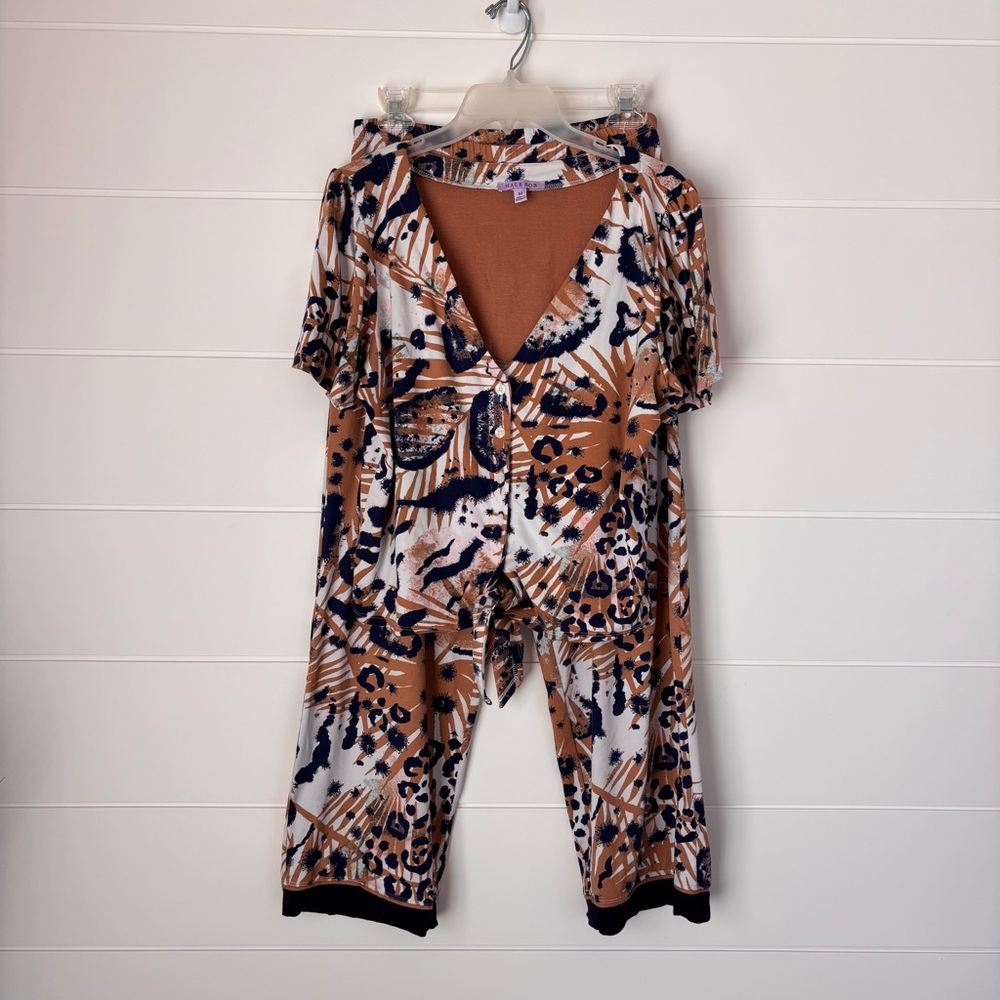 Hale Bob Abstract Animal Printed Pajama Set Size Medium